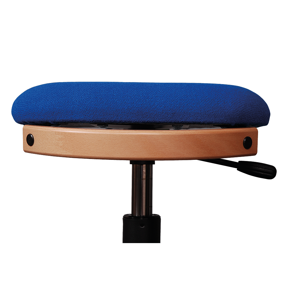 Ergonomisk stol med polstring, Ergoret Arbejdsstol med praktisk trægreb designet af Hans Klarskov fra Klarskov møbler ApS