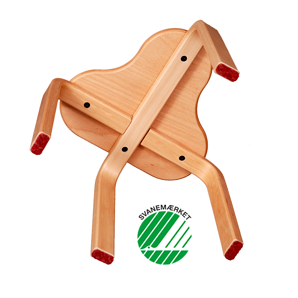 Svanemærket Ergoret Taburet med ergonomisk sæde har en stærk og stabil konstruktion i bøg. Få pædagogiske institutionsmøbler og børnemøbler hos Klarskov møbler ApS
