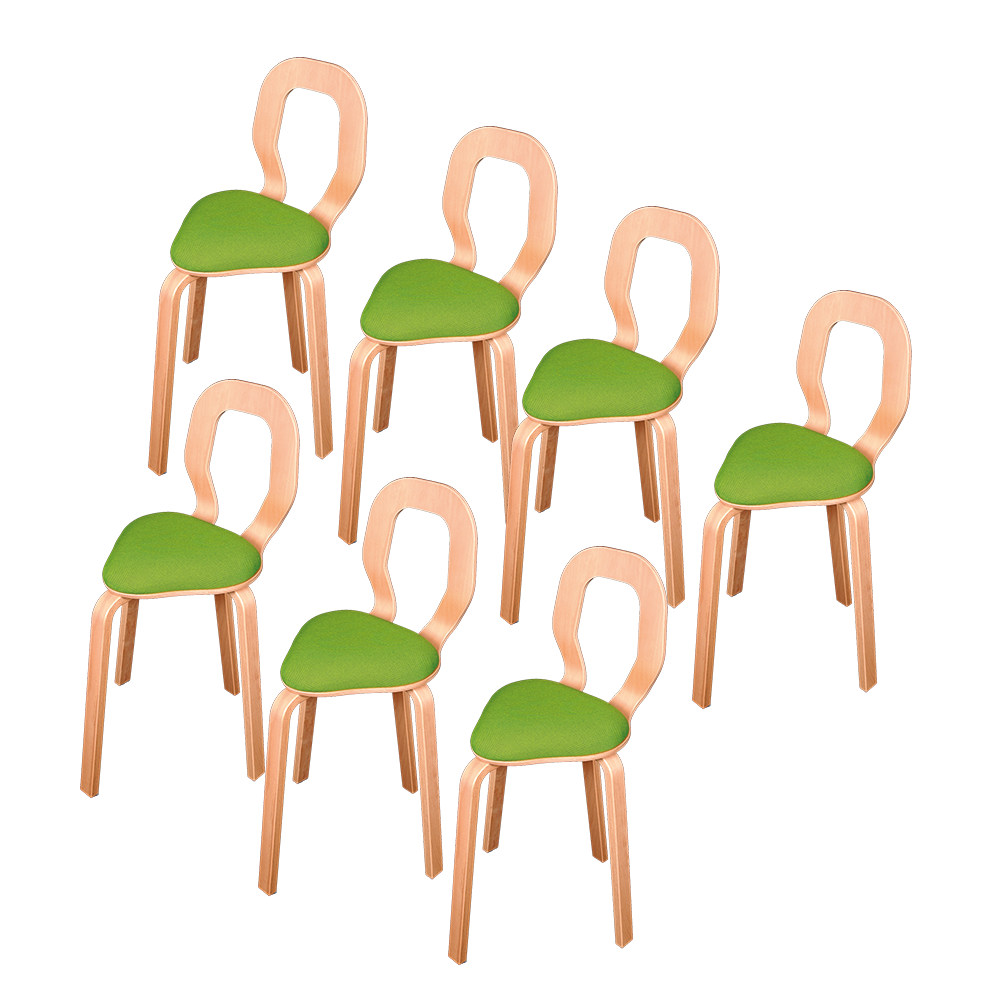 Konference og skolestol fra Klarskov møbler med polstret sæde og høj ryg - kan stables