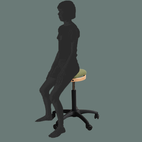 Ergonomiske stol til institutionsindretning, skoleindretning med gaspatron, sikkerhedshjul og ergonomisk sæde fra Klarskov møbler ApS - pædagogiske møbler
