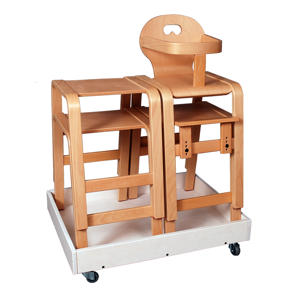 Panuline serien med stol, taburet og højstol kan sættes på Panuline Taburet fra Klarskov møbler ApS i 2 rækker