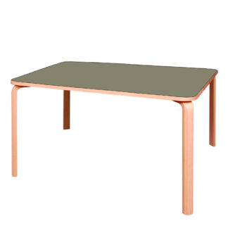 Rektangulært Bord er et stærk og stabilt firkantet bord med lyddæmpende linoleum fra Klarskov møbler - få pædagogiske møbler