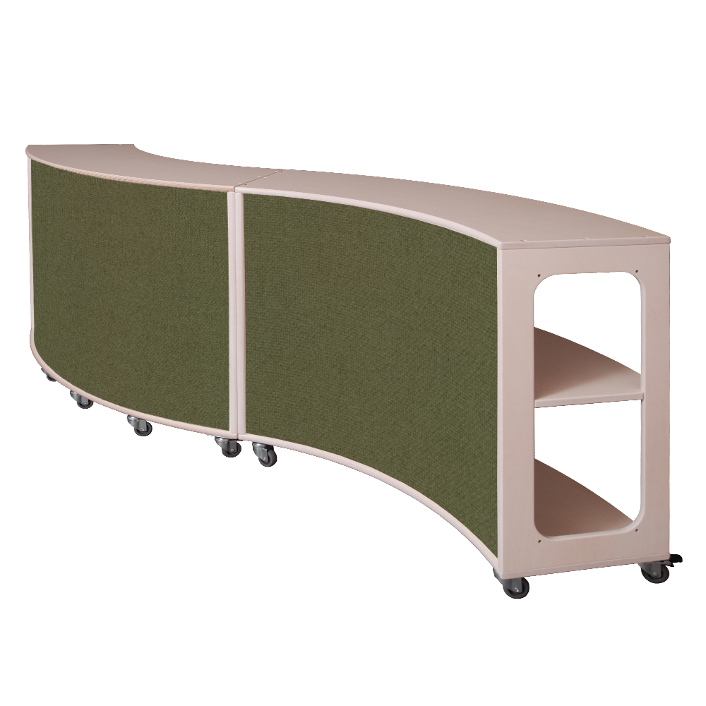 Bue-Reol-med-lyddæmpende-plade-akustik med-Tonus-uld,-mobil-og-fleksibel-reol-til-lærende-miljøer-i-institutioner-skolemøbel,-til-skoleindretning-fra-Klarskov-møbler-ApS-pædagogiske-møbler-