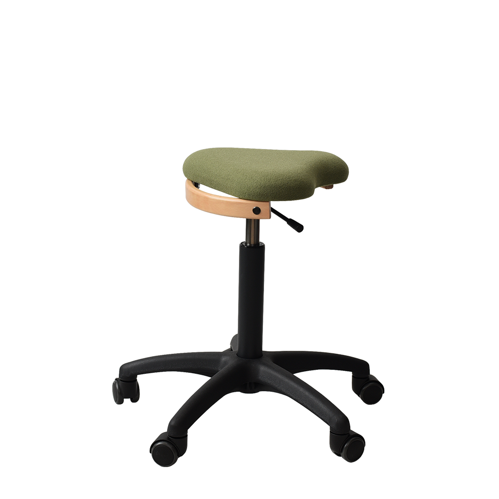 Ergoret Arbejdsstol ergonomisk stol med ergonomisk sæde i Tonus uld, gaspatron og sikkerhedshjul - pædagogisk møbel til institutionsindretning og skoleindretning fra Klarskov møbler