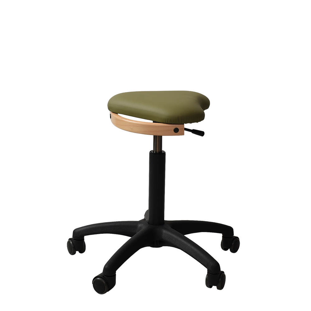 Ergonomisk arbejdsstol - Ergoret Arbejdsstol med vaskbart betræk HAKU i olive - har ergonomisk sæde, gaspatron og sikkerhedshjul - fra Klarskov møbler ApS