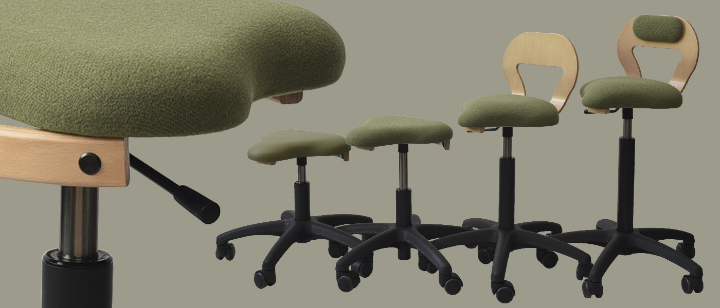 Ergonomiske stole Ergoret® Arbejdsstol kontorstol pædagogstole sikkerhedstestet med regulerbar gaspatron og sikkerhedshjul ergonomisk sæde og forskelligt betræk pædagogiske møbler fra Klarskov møbler